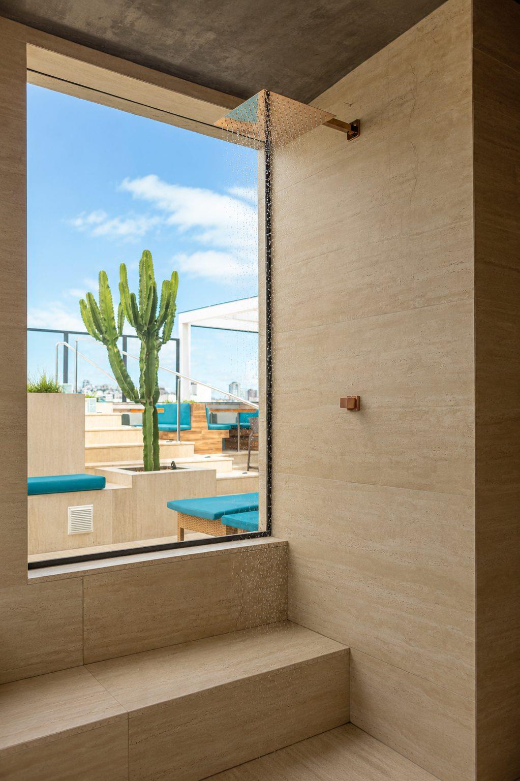 Sauna localizada no rooftop do Life Residence
